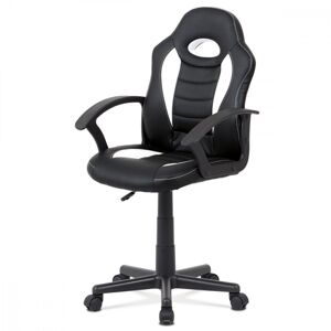 AUTRONIC KA-V107 WT kancelárska stolička, biela-čierna ekokoža, výšk. nast., kríž plast čierny